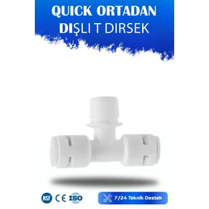 Su Arıtma Cihazlarına Uyumlu Ortadan Dişli T Dirsek