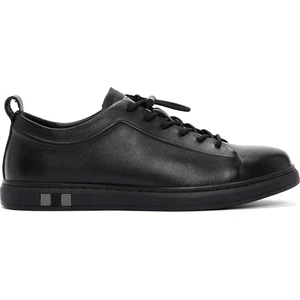 Erkek Siyah Deri Sneaker 26SFD690818