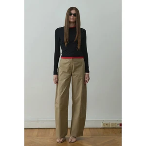 Suud Collection Haki Raffy Geniş Paça Pantolon