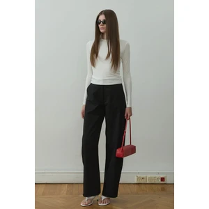 Suud Collection Siyah Raffy Geniş Paça Pantolon