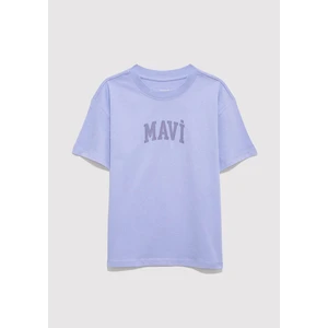 Mavi Logo Baskılı Mor Tişört 7610467-70545