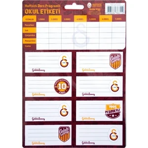 Galatasaray Ders Programlı Okul Defter Etiketi - 3