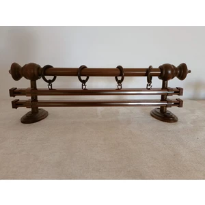 Bese Home Çift Raylı Ahşap Rustik Perde Askısı Perde Kornişi Perde Aksesuarı