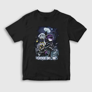 Unisex Çocuk Siyah Poster Murder Drones T-Shirt