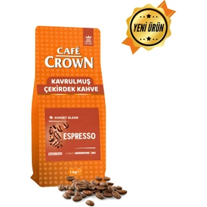 Cafe Crown Çekirdek Kahve 1kg (Medium Roast, Sunset Blend,espresso)