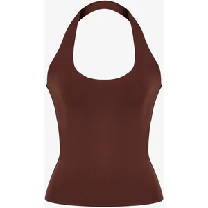 Kahverengi Halter Yaka Üst