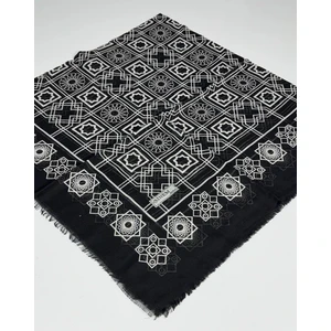 Emprime Koton Eşarp -  Siyah / BEYAZ-6292-09