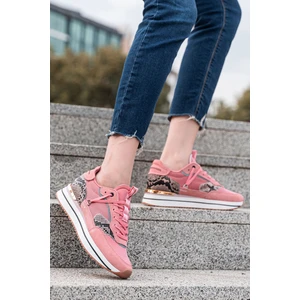 Süet ve Hakiki Deri Detaylı Kadın Sneaker