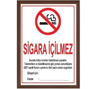 Sigara Içilmez Levhası (Mdf Çerçeve)