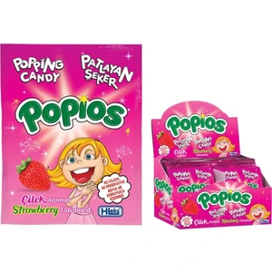 Patlayan Şeker Popios Çilek Aromalı 4 gr x 40'lı