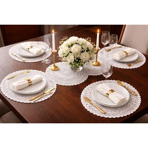 Masa Örtüsü  Runner Supla Set Amerikan Servis