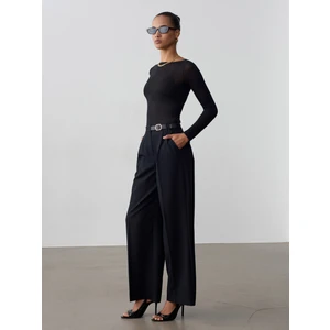 72662 Orta Bel Kemerli Pantolon-Siyah