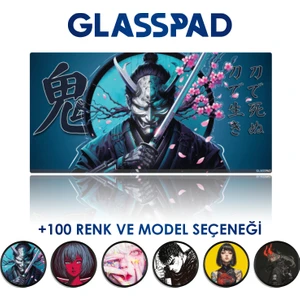 Cam Mouse Pad - Oni Samurai - Premium Temperli Cam - 80X40 cm [large]