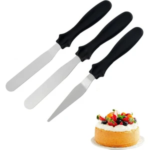 Çelik Silver Pasta Krema Sıva Kek Spatula Seti Sunum MT233