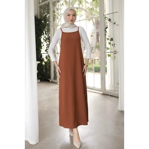 İmaj Butik Taba Ip Askılı Jile Elbise