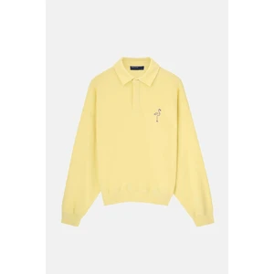 Reflect Studio Flamingo Supersoft Oversize Polo Yaka Sweatshirt - Sarı