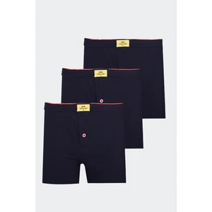 He 3 Lü Set Erkek  Lacivert Boxer