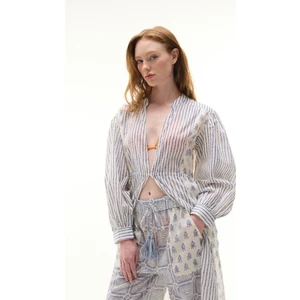 MUDO Marin Baskılı Uzun Kimono