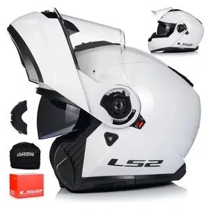 Strobe 2 Beyaz Çene Açılır Kask