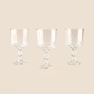 Krd Home Crytalita 3'lü Ayaklı Kase - Şeffaf - 280 ml
