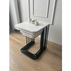 4'lü Tekerlekli Modern Zigon Sehpa