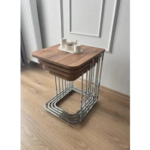 4'lü Tekerlekli Modern Zigon Sehpa