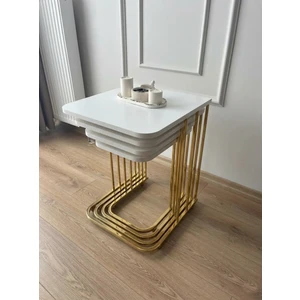 4'lü Tekerlekli Modern Zigon Sehpa