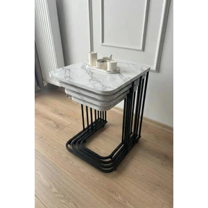 4'lü Tekerlekli Modern Zigon Sehpa