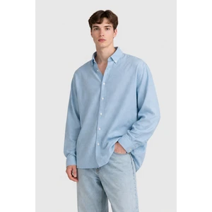 Giesto Dökümlü Oversıze Keten Gömlek