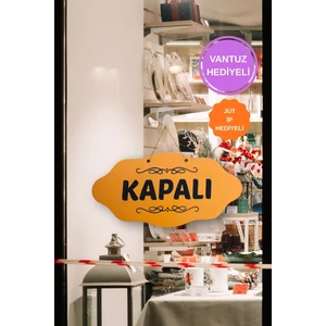Dekoratif Açık-Kapalı Tabelası - Turuncu