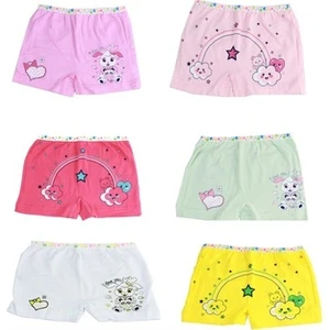 6'lı Paket Baskılı Elastan Kız Çocuk Külot Boxer Şort
