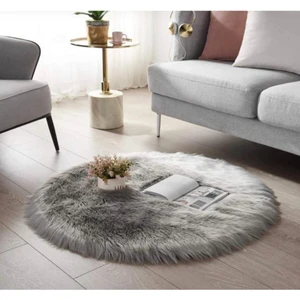Saraz Halı Puffy Peluş Yumoş Gri