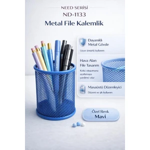 Metal File Kalemlik Mavi ND-1133