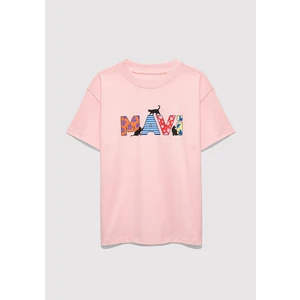 Mavi Logo Baskılı Pembe Tişört 7610426-71007