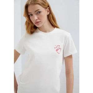 Baskılı Ekru Tişört 1613741-70057