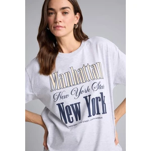 Oversize Baskılı Tişört H1398AX26SM