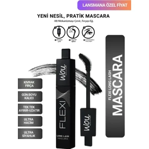 WOU World of Unique Flexi Mascara / Ekstra 4 Etki - Uzun, Kıvrak, Dolgun, Tek Tek Ayıran - Siyah Kirpikler.