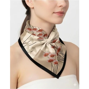 Tarzını Seç Siyah Ginkgo Fular / Bandana / Aksesuar 48X48 cm
