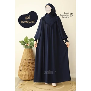 Sema Elbise Şal Hediyeli Takım Lacivert