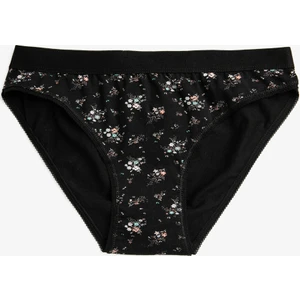 Pamuklu Çiçekli Brief Külot