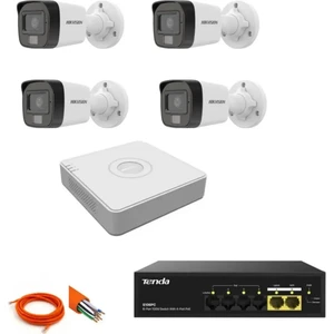 4'lü 2MP Ip Set Gece Renkli Görüşlü