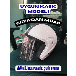 Kask Çene Açık Beyaz (Uygun Kask Model)