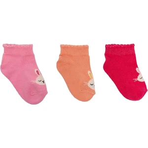Hellobaby Kız Bebek 3lü Bilek Çorap Tavşan Baskılı
