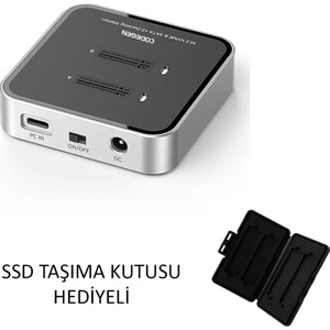 Çift M.2 Nvme SSD Disk Yuvalı USB 3.1 Type-C Dock Istasyonu CDG-DOC-212
