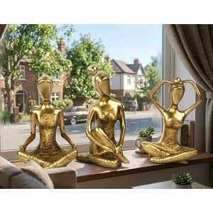 Mirsa Global 3 Lü Dekoratif Yogacı Kız Gold