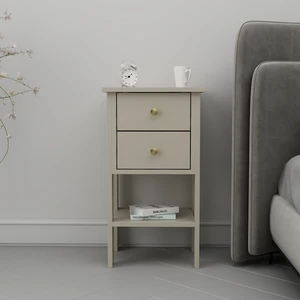 Mobilya Çift Çekmeceli Komodin Kumtaşı