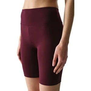 Bordo Yüksek Bel Biker Tayt