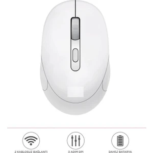 Mouse Bluetooth + USB Çift Modlu Şarjli Sessiz Kablosuz Fare TM17
