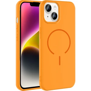 iPhone 14 Kılıf Magsafeli Premium Meta Silikon Kapak