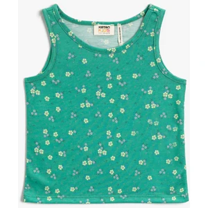 Çiçek Baskılı Bisiklet Yaka Atlet